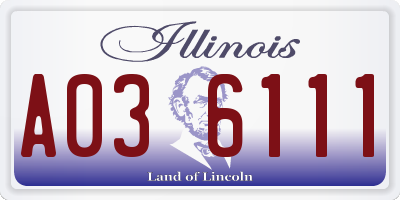 IL license plate A036111