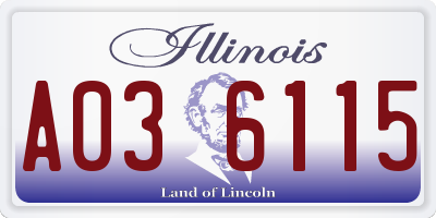 IL license plate A036115
