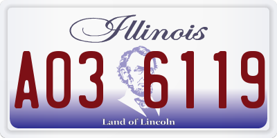 IL license plate A036119