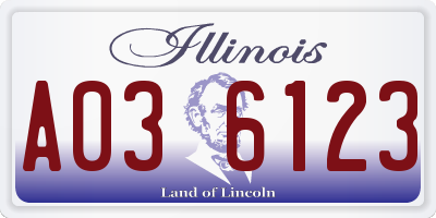 IL license plate A036123