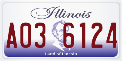 IL license plate A036124