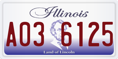 IL license plate A036125