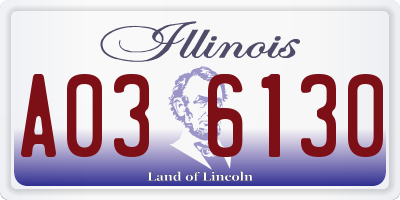 IL license plate A036130