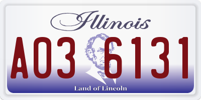 IL license plate A036131