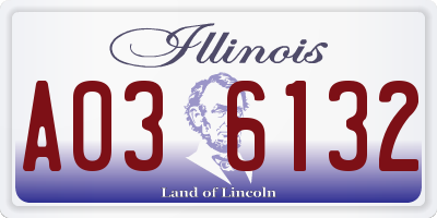 IL license plate A036132