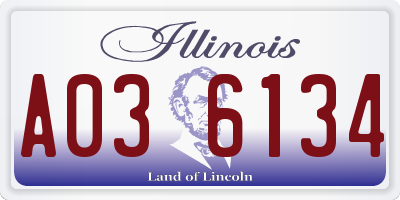 IL license plate A036134