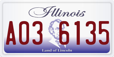 IL license plate A036135