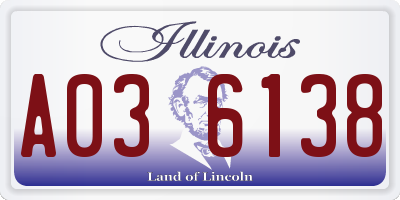 IL license plate A036138
