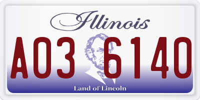 IL license plate A036140