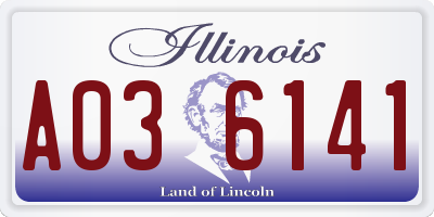 IL license plate A036141