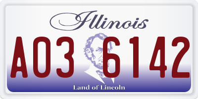 IL license plate A036142