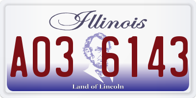 IL license plate A036143