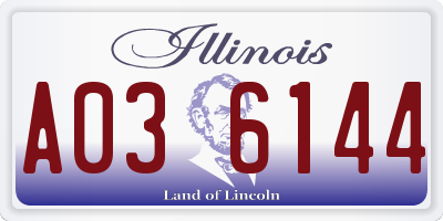 IL license plate A036144