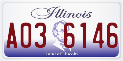 IL license plate A036146