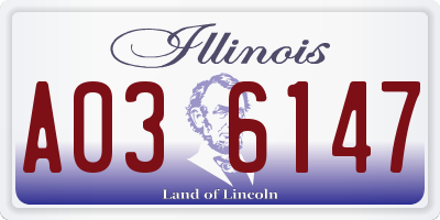 IL license plate A036147