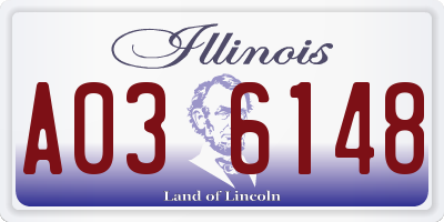 IL license plate A036148