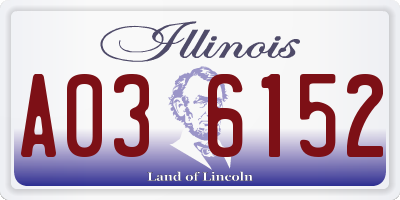 IL license plate A036152