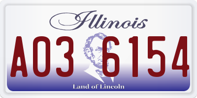 IL license plate A036154