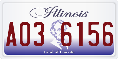 IL license plate A036156