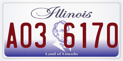 IL license plate A036170
