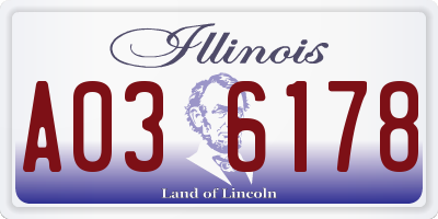 IL license plate A036178