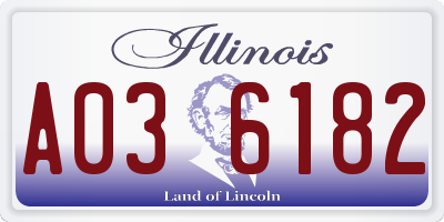 IL license plate A036182