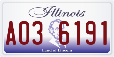 IL license plate A036191