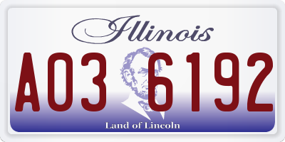 IL license plate A036192