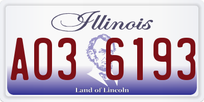 IL license plate A036193