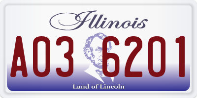 IL license plate A036201