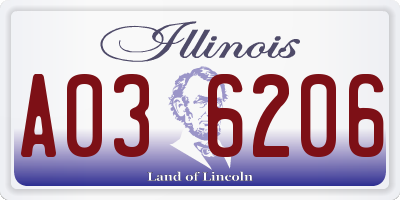 IL license plate A036206