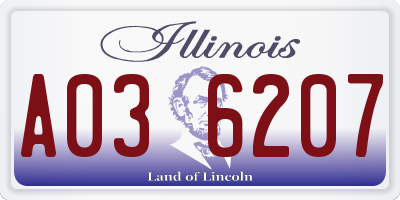 IL license plate A036207