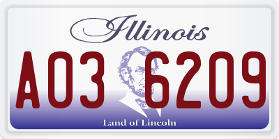 IL license plate A036209