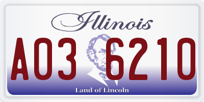 IL license plate A036210