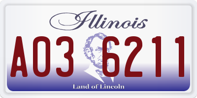 IL license plate A036211
