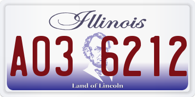 IL license plate A036212