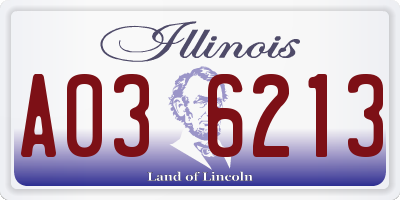 IL license plate A036213