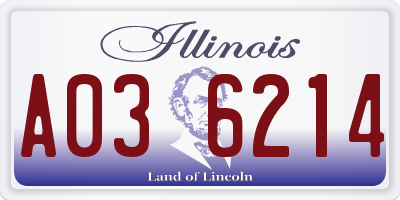 IL license plate A036214