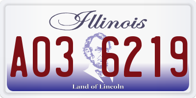 IL license plate A036219