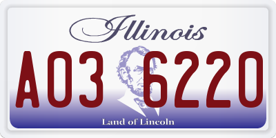 IL license plate A036220