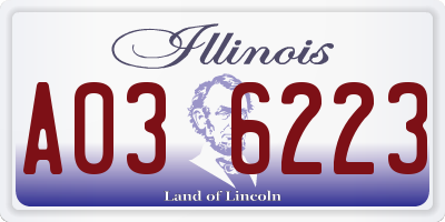IL license plate A036223