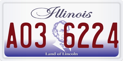 IL license plate A036224