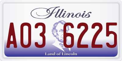 IL license plate A036225