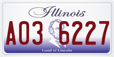 IL license plate A036227