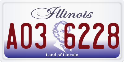 IL license plate A036228
