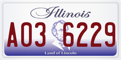 IL license plate A036229