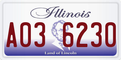 IL license plate A036230