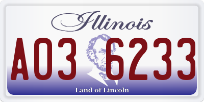 IL license plate A036233