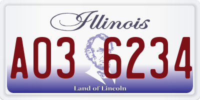 IL license plate A036234