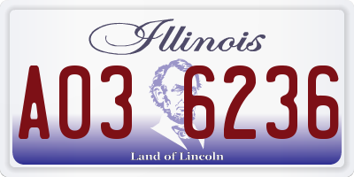 IL license plate A036236